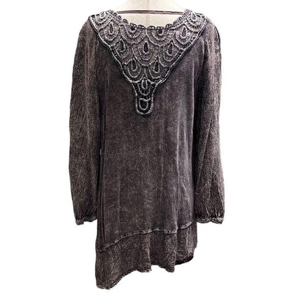 SOFT SURROUNDINGS Size PLARGE Nylon Lace Burn Out Asymmetrical Bottom Tunic - Picture 6 of 8